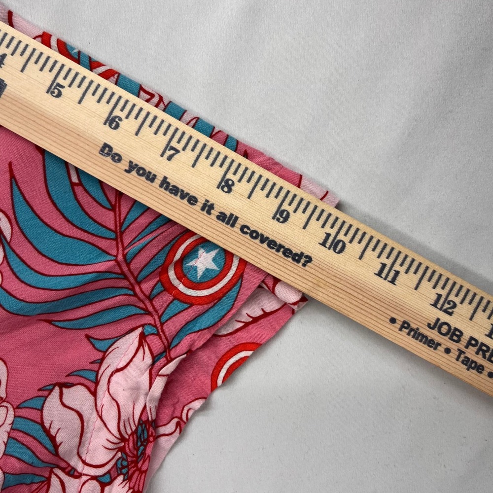 Marvel Captain America‎ Hawaiian Shirt Men's 3XL Pink Floral Tropical Shields - Picture 7 of 7
